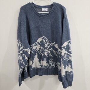 Old Navy So Soft Mens Sweater Size XXL Ski Mountains Reindeer Viral Tik Tok Dad